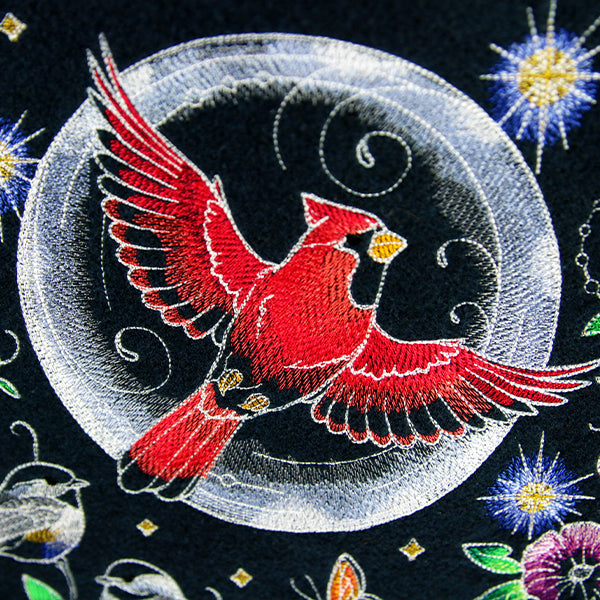 Midnight Garden & Birds Scene