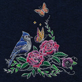 Midnight Garden Blue Jay & Roses Feature