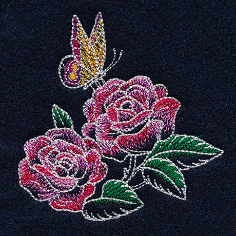 Midnight Garden Monarch & Roses Accent