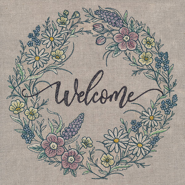 Welcome Spring Flowers Wreath