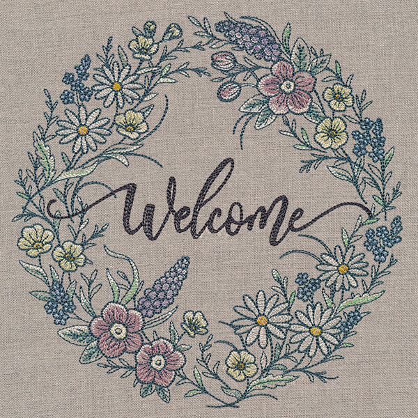 Welcome Spring Flowers Wreath
