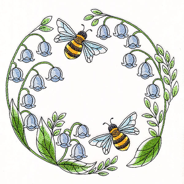 Buzzing Bees and Lillies of the Valley Wreath