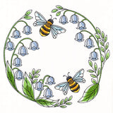 Buzzing Bees and Lillies of the Valley Wreath