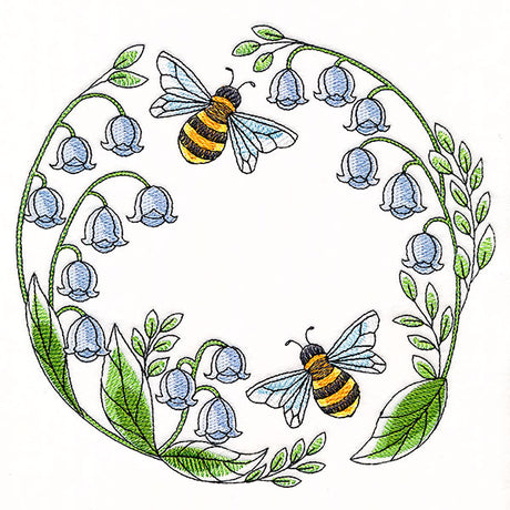 Buzzing Bees and Lillies of the Valley Wreath