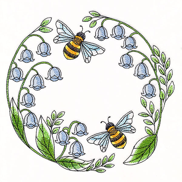 Buzzing Bees and Lillies of the Valley Wreath