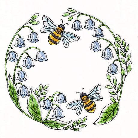 Buzzing Bees and Lillies of the Valley Wreath