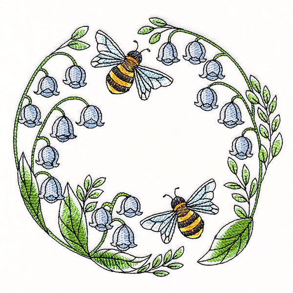 Buzzing Bees and Lillies of the Valley Wreath