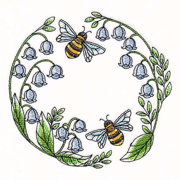 Buzzing Bees and Lillies of the Valley Wreath