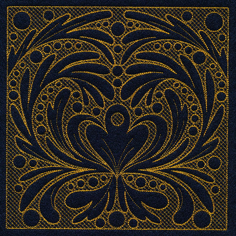 Feathers & Filigree Square 2 (Trapunto)