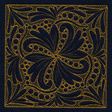 Feathers & Filigree Square 3 (Trapunto)