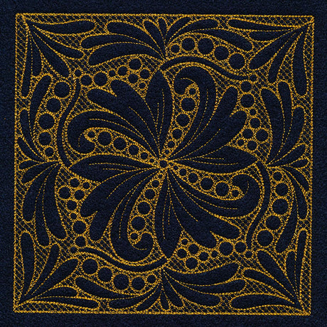 Feathers & Filigree Square 3 (Trapunto)