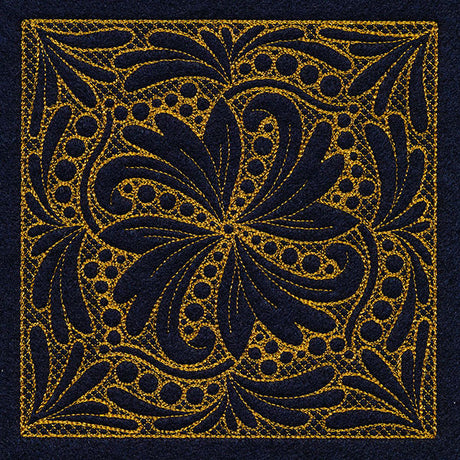 Feathers & Filigree Square 3 (Trapunto)