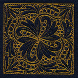 Feathers & Filigree Square 3 (Trapunto)