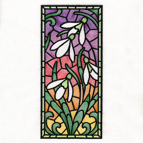 Snowdrops Stained Glass Panel