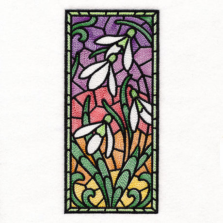 Snowdrops Stained Glass Panel