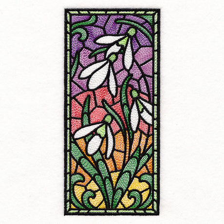 Snowdrops Stained Glass Panel