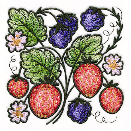 Berries & Flowers Square