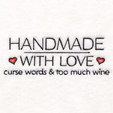 Handmade with Love Curse Words & Wine Label