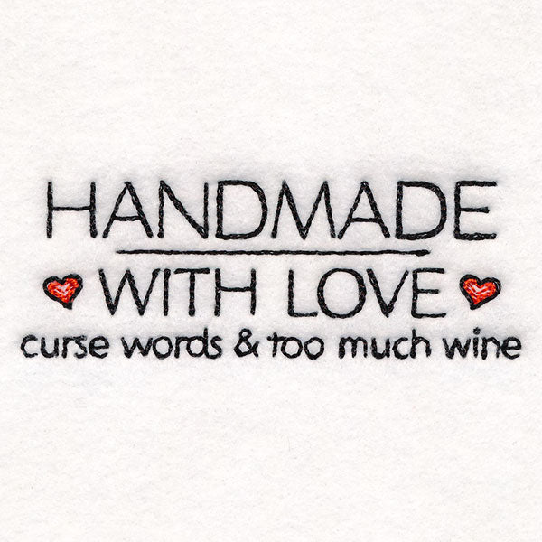 Handmade with Love Curse Words & Wine Label