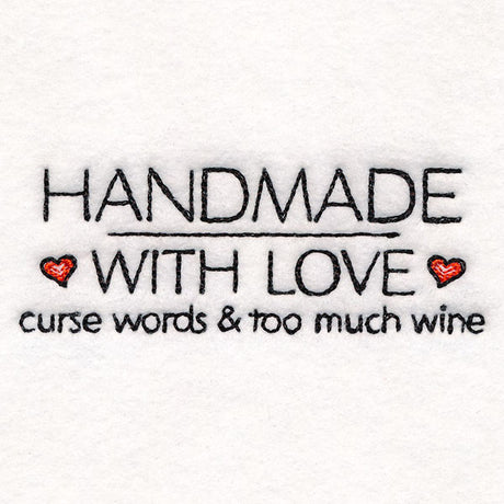 Handmade with Love Curse Words & Wine Label