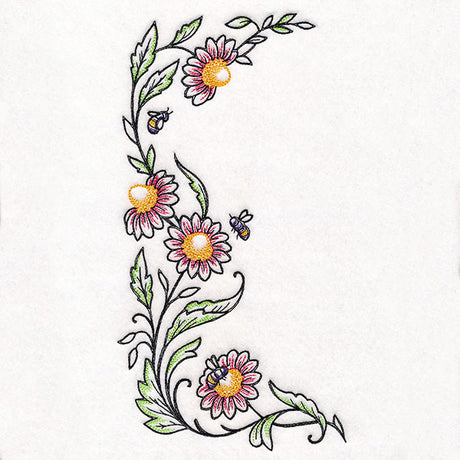 Bee & Coneflower Half Frame