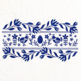 Folk Flowers Chicken Border