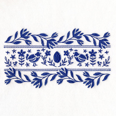 Folk Flowers Chicken Border