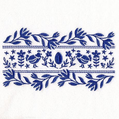Folk Flowers Chicken Border