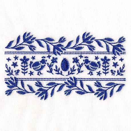 Folk Flowers Chicken Border