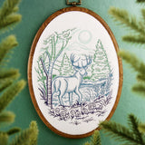 Woodland Deer Scene Etching