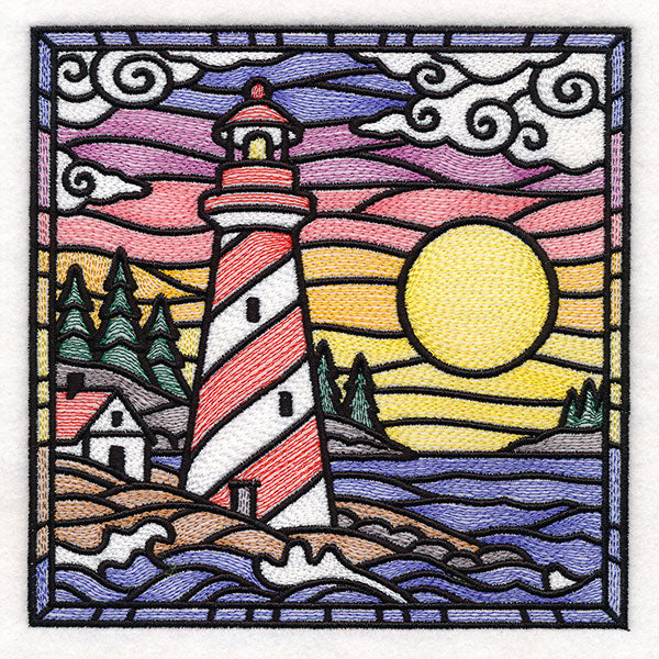 Stained Glass Lighthouse Square