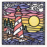 Stained Glass Lighthouse Square