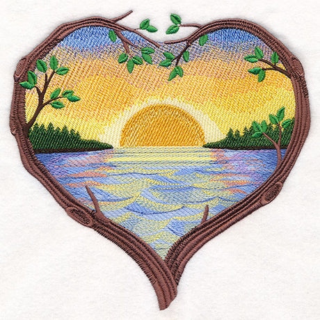 Sunset at the Lake Heart