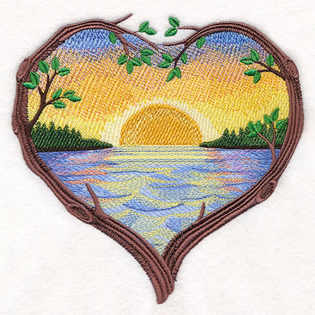 Sunset at the Lake Heart