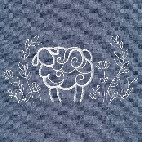Rustic Sheep with Laurel – Embroidery Library