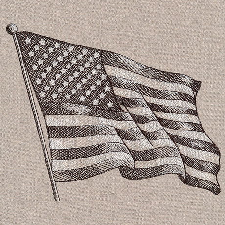 American Flag Etching