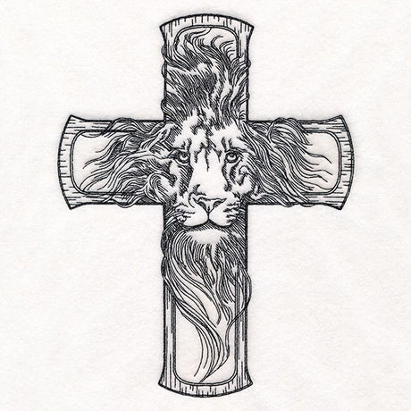 Etched Lion Cross
