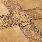 Etched Lion Cross
