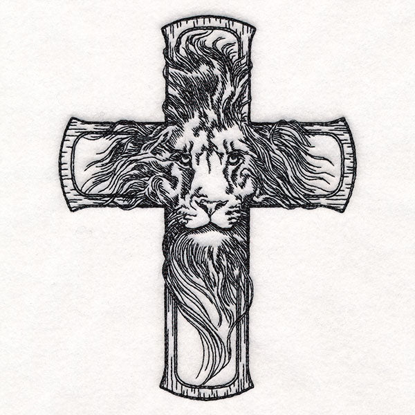 Etched Lion Cross