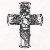 Etched Lion Cross