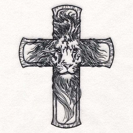 Etched Lion Cross