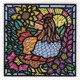 Sunrise Chicken Stained Glass Square
