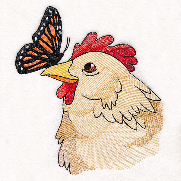 Curious Chicken and Monarch