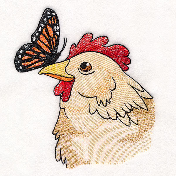 Curious Chicken and Monarch