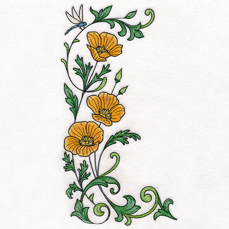 Dragonfly & Poppy Half Frame