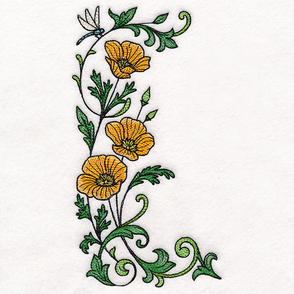 Dragonfly & Poppy Half Frame