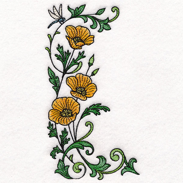 Dragonfly & Poppy Half Frame