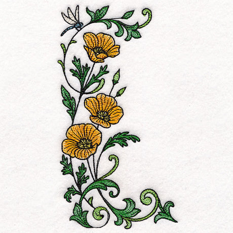 Dragonfly & Poppy Half Frame