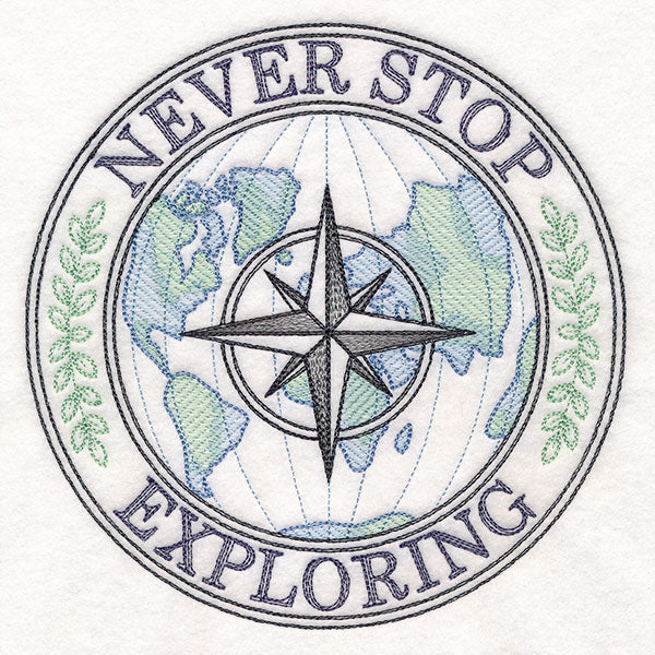 Never Stop Exploring Stamp