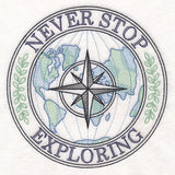 Never Stop Exploring Stamp